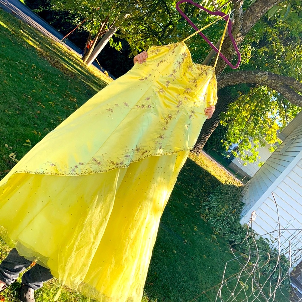Alfred Angelo Canary yellow prom dress
